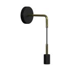 Fermaluce Metal wall lamp with curved extension and suspended lamp holder