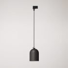 Rail-mounted lamp with ceramic mini Campana lampshade