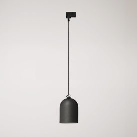 Rail-mounted lamp with ceramic mini Campana lampshade