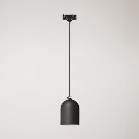 Rail-mounted lamp with ceramic mini Campana lampshade