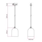 Rail-mounted lamp with ceramic mini Campana lampshade