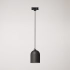 Rail-mounted lamp with ceramic mini Campana lampshade
