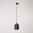 Rail-mounted lamp with ceramic mini Campana lampshade