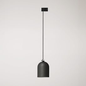 Rail-mounted lamp with ceramic mini Campana lampshade