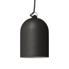 Suspended lamp with textile cable and lampshade Mini Bell XS ceramic lampshade - Made in Italy - Bulb included