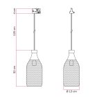 Suspended lamp Jéroboam bottle with shade on rail