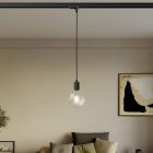 Ceiling lamp with metal rail
