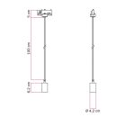 Ceiling lamp with metal rail