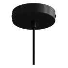 Suspended lamp with textile cable and monochrome metal details - Made in Italy - Bulb included