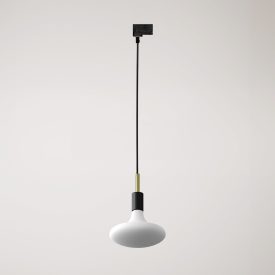 Rail-mounted pendant lamp with 7 cm cable clamp