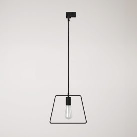 Suspended lamp with Duedì shade Rail base