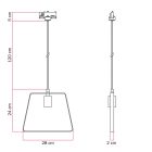 Suspended lamp with Duedì shade Rail base