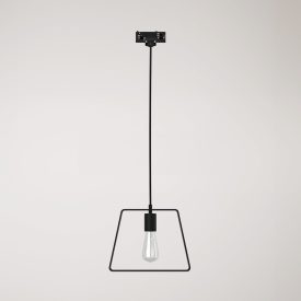 Suspended lamp with Duedì shade Rail base