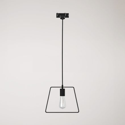 Suspended lamp with Duedì shade Rail base