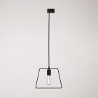 Suspended lamp with Duedì shade Rail base