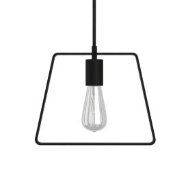   Suspended lamp with textile cable, Duedì Base lampshade and metal details - Made in Italy - Bulb included