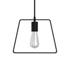 Suspended lamp with textile cable, Duedì Base lampshade and metal details - Made in Italy - Bulb included