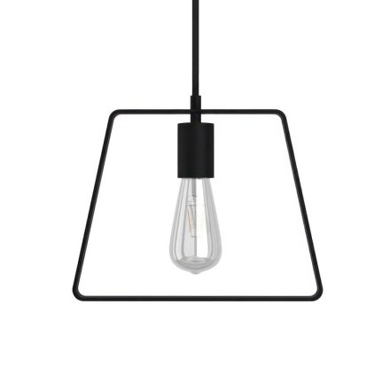  Hanging lamp with textile cable, Duedì Base lampshade and metal details - Made in Italy - Including bulb