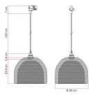 Ghostbell XL cage shade pendant lamp for rail