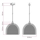 Ghostbell XL cage shade pendant lamp for rail