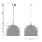 Ghostbell XL cage shade pendant lamp for rail