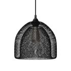 Suspended lamp with textile cable, Ghostbell XL cage lampshade and metal details - Made in Italy - Bulb included
