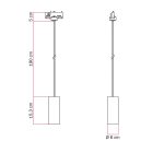 Suspended lamp Tub-E14 with shade for rail