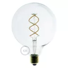 Suspended lamp with twisted textile cables and white porcelain details - Made in Italy - Bulb included