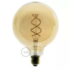 Suspended lamp with twisted textile cable and porcelain details - Made in Italy - Bulb included