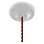 Suspended lamp with twisted textile cable and porcelain details - Made in Italy - Bulb included