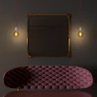 Suspended lamp with twisted textile cable and porcelain details - Made in Italy - Bulb included