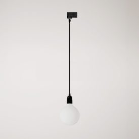 Rail-mounted lamp with colored porcelain coating