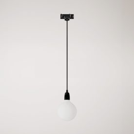 Rail-mounted lamp with colored porcelain coating