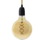 Suspended lamp with twisted textile cable and porcelain details - Made in Italy - Bulb included