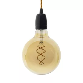   Suspended lamp with twisted textile cable and porcelain details - Made in Italy - Bulb included