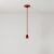 Suspended lamp with textile cable and colored porcelain details - Made in Italy - Bulb included