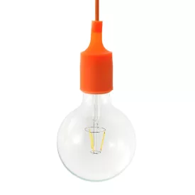    Suspended lamp with textile cable and silicone details - Made in Italy - With bulb included