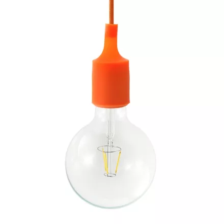  Suspended lamp with textile cable and silicone details - Made in Italy - With bulb included