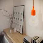  Suspended lamp with textile cable and silicone details - Made in Italy - With bulb included