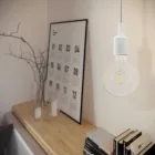  Suspended lamp with textile cable and silicone details - Made in Italy - With bulb included