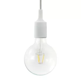    Suspended lamp with textile cable and silicone details - Made in Italy - With bulb included