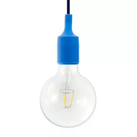  Suspended lamp with textile cable and silicone details - Made in Italy - With bulb included