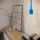  Suspended lamp with textile cable and silicone details - Made in Italy - With bulb included