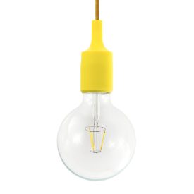    Suspended lamp with textile cable and silicone details - Made in Italy - With bulb included