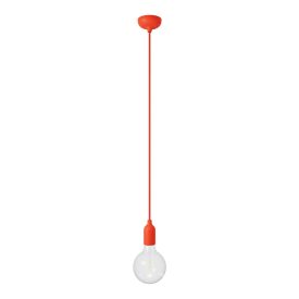 Colored silicone pendant lamp with fabric cable