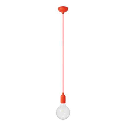 Colored silicone pendant lamp with fabric cable