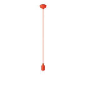 Colored silicone pendant lamp with fabric cable