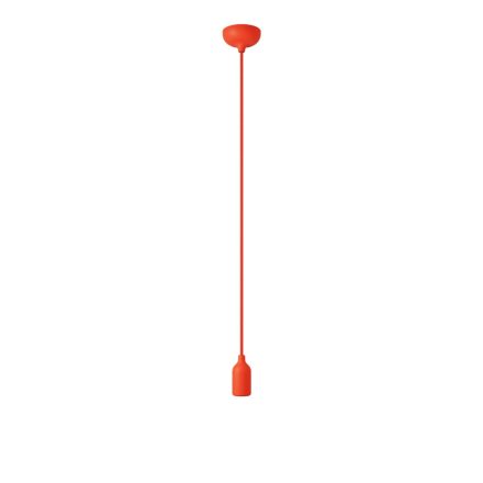 Colored silicone pendant lamp with fabric cable