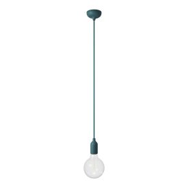 Colored silicone pendant lamp with fabric cable