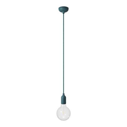 Colored silicone pendant lamp with fabric cable